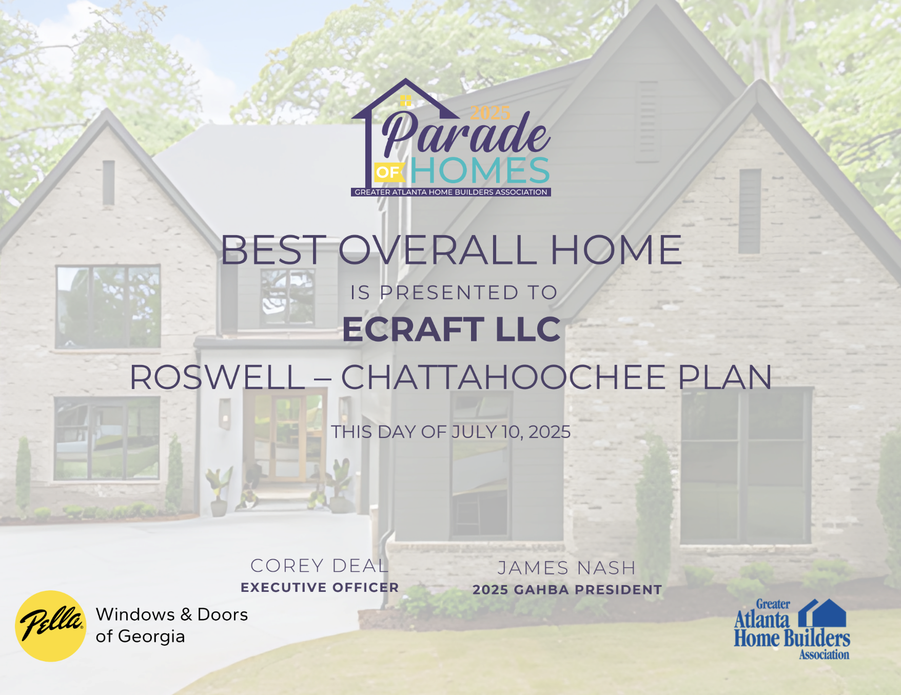 2025 Ecraft Wins - Best Overall Home